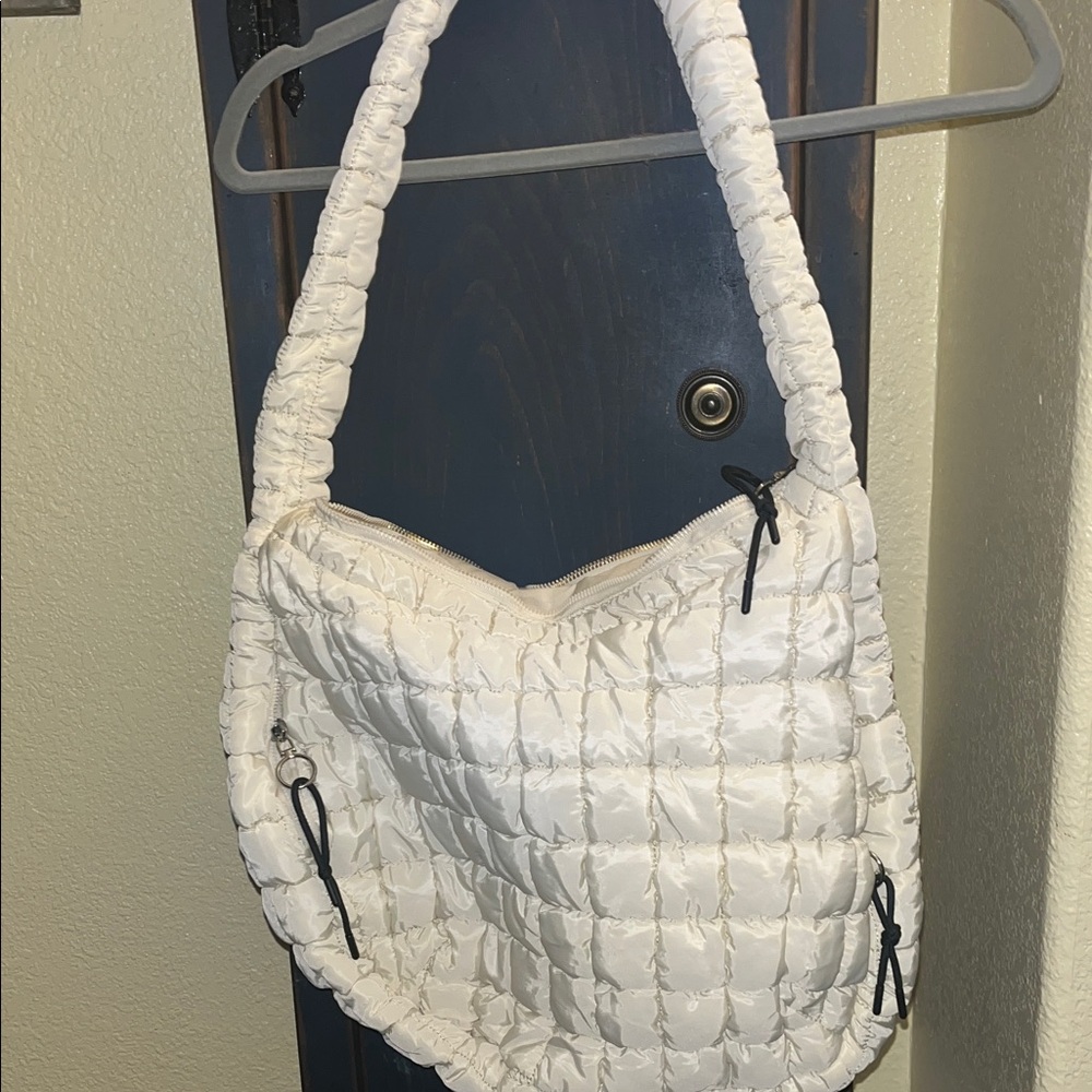 White Quilted Puffer Tote